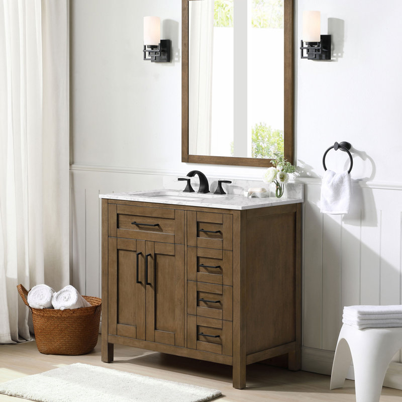 Meuble-lavabo simple autoportant Tahoe 36 po, Latte amande