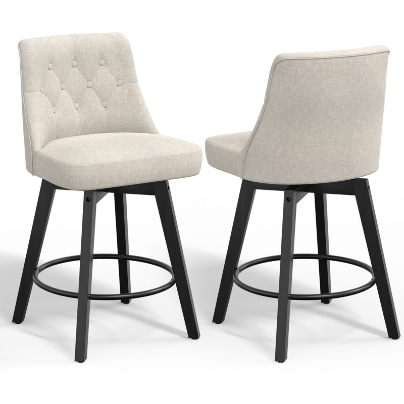 Linen Swivel Bar Stool-light Grey