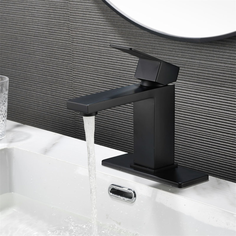 Single Hole Bathroom Faucet With Pop-Up Drain Single Handle Bathroom Sink Faucets Modern Stainless Steel Bathroom Basin Taps With Deck Plate