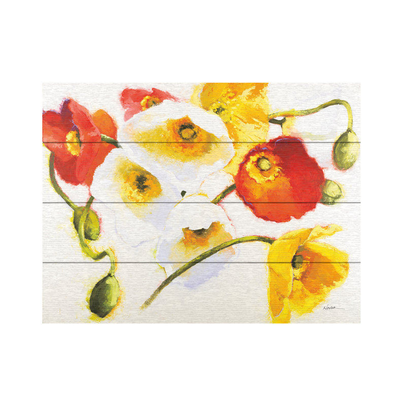 Shirley Novak Sunny Vibration Wood Slat Art, H 18 po x l 22 po