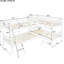 Lit simple superposé en forme de L en bois massif blanc pour une chambre à coucher pratique - blanc. Et élégant. Options de disposition polyvalentes. Structure solide. Coffre-fort avec garde-corps. Pas de sommier tapissier. L 118 po x l 80 po x H 60 po. Assemblage-1914667802