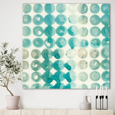 Turquoise aquarelle géométrique II - reproduction d'art sur toile tendue