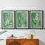 Green Botanical I - Toile tendue avec châssis sur mesure - 3 pièces-776545718-776545673