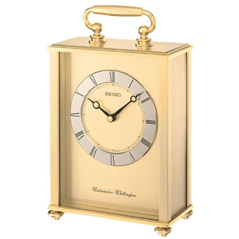 Seiko Golden Quartz Analog Desk and Table Clock