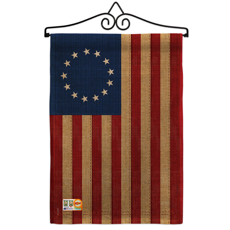 En toile jute à 2 côtés 19 po x l 13 po betsy ross drapeau de jardin