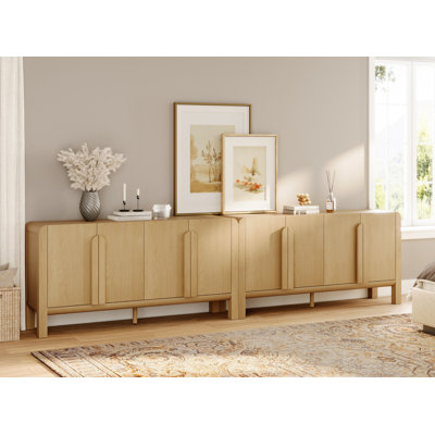 Adora Set Of 2 Sideboard Buffet With Storage, Modern 126" Wood Credenza With Doors And Adjustable Shelves For Kitchen,Living Room