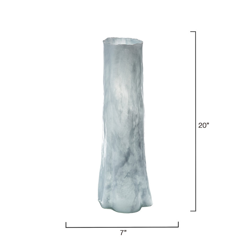 Sequoia Handmade Glass Table Vase, overall height- 20"
