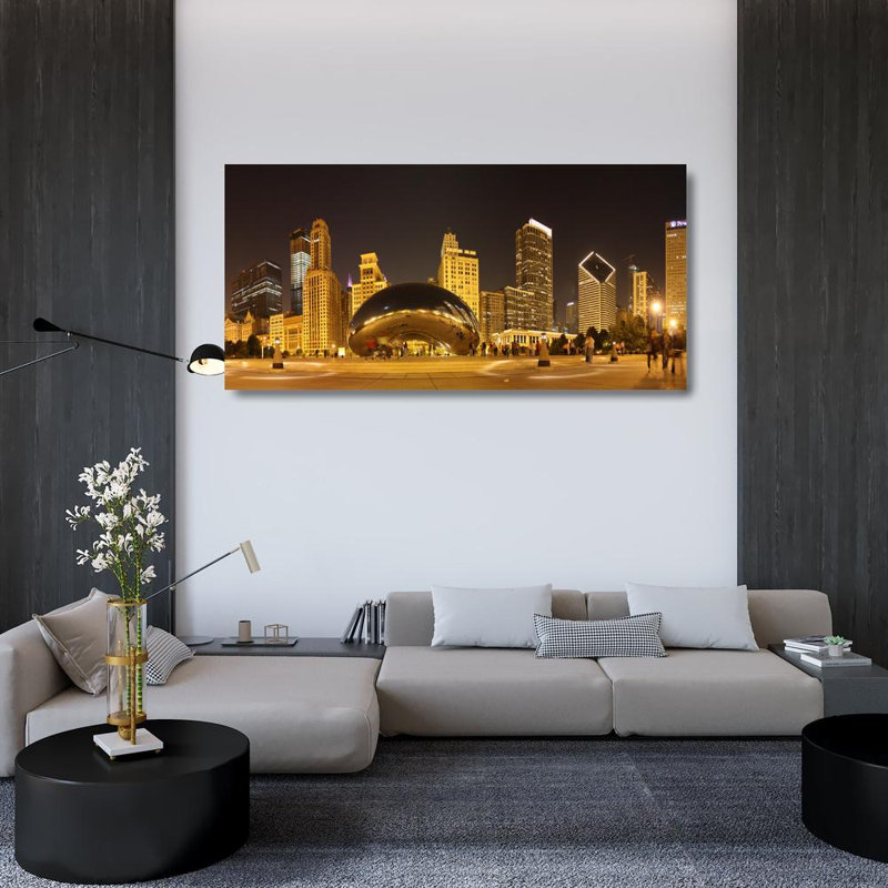 Chicago Bean at Night, 23" H x 48" W
