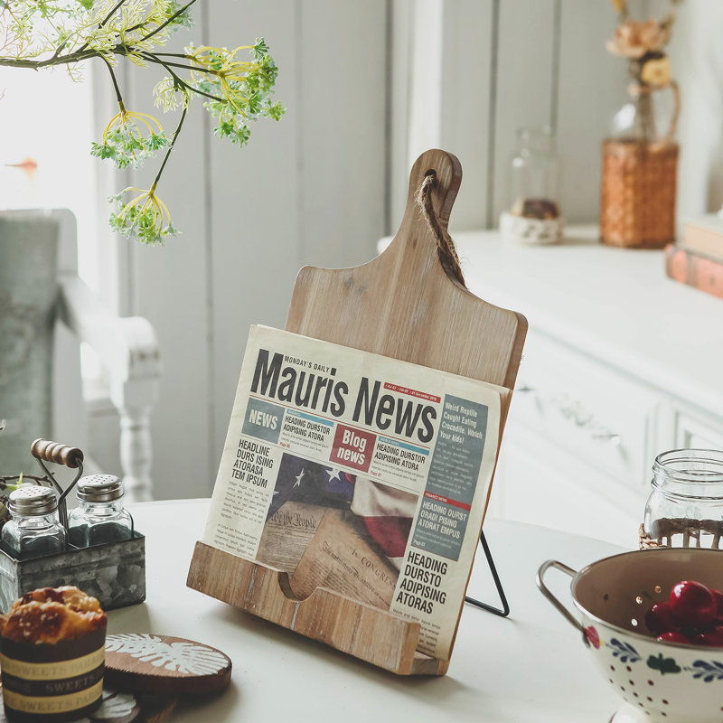 Présentoir à livres en bois massif H 13,98 po