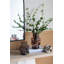 Vase décoratif en verre transparent D6x10 "avec taches artistiques ambrées