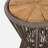 Outdoor Side Table, Dark Grey Rope and Acacia Wood, 25.80" Height, 16.14" Diameter, Elegant Long Hourglass Design, Weather Resistant, for Patio, Deck, Garden, Balcony-1027757098-1027757096