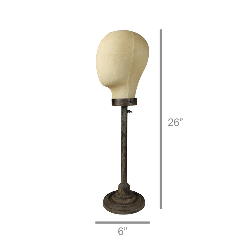 Vintage Inspired Adjustable Cast-Iron Mannequin Head