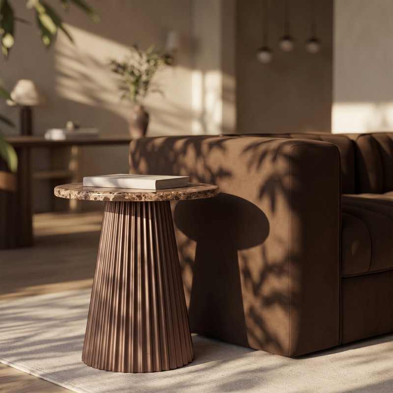 Table de bout Cindra, 15" Height, Brun, Bronze
