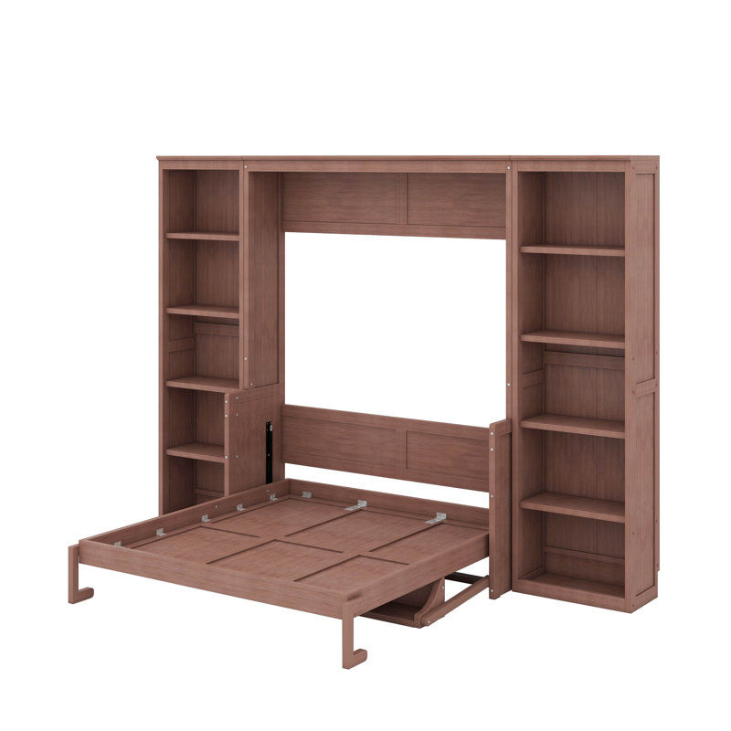 Grand lit escamotable avec bureau et bibliothèque, Grand lit