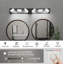 6 lumières de meuble-lavabo modernes rotatives à 360 ° à 6 lumières DEL avec 3 températures de couleur, noir mat-129899955