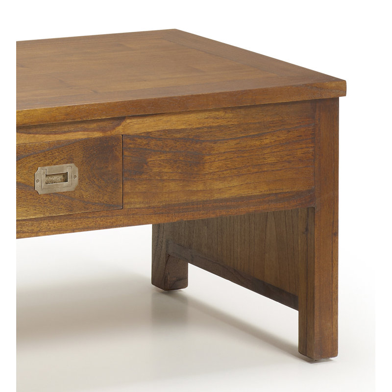 Guildhall Solid Wood Lift Top Four Leg Coffee Table with Storage