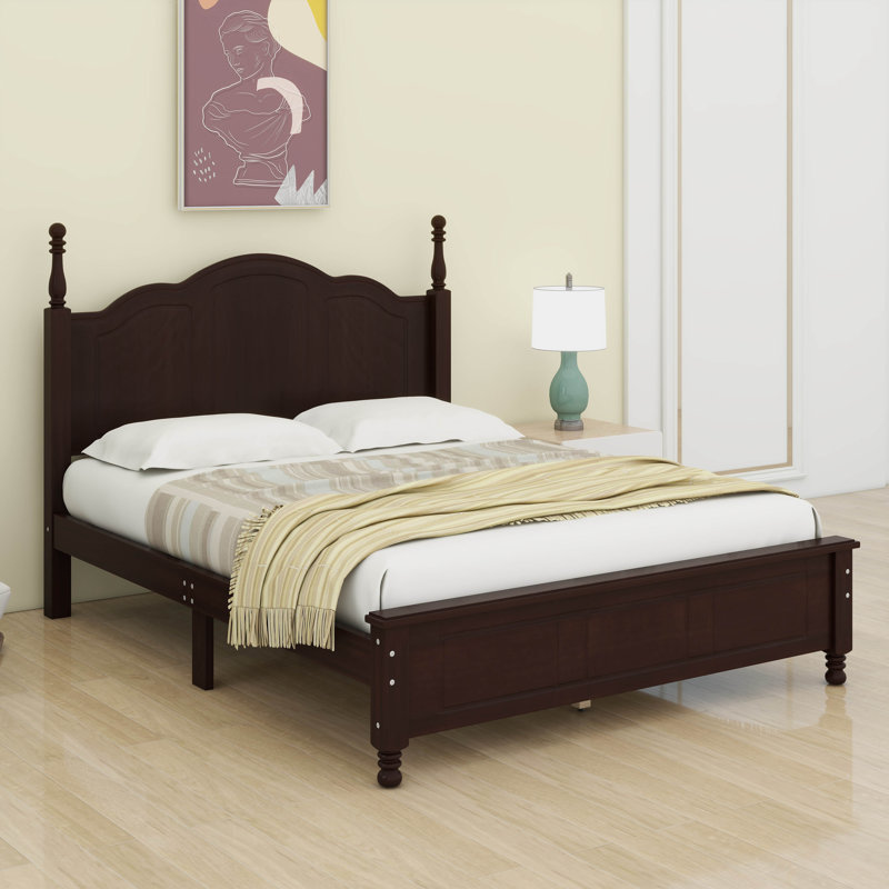 Base de lit plateforme en bois de style rétro avec support en lattes de bois pour tout-petits, enfants, garçons, filles et adultes