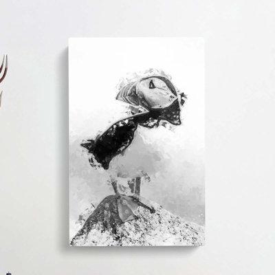 The Atlantic Puffin Bird In Abstract - Wrapped Canvas Print