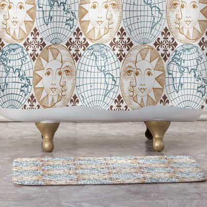 Tapis pour salle de bain soleil terre