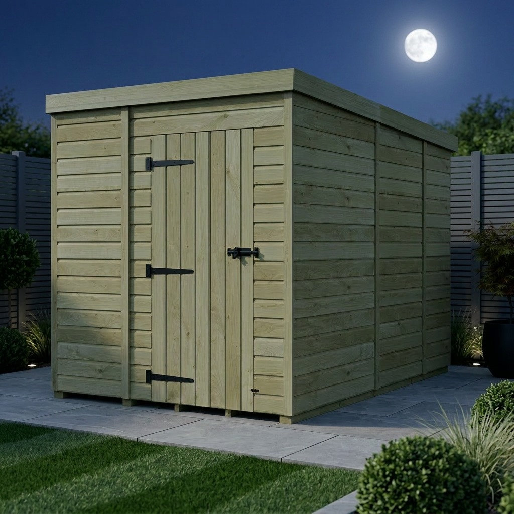 Total Sheds 6ft x 9ft Pent Garden Shed - Single Door - No Windows - Pressure Treated Timber - UK Manufactured