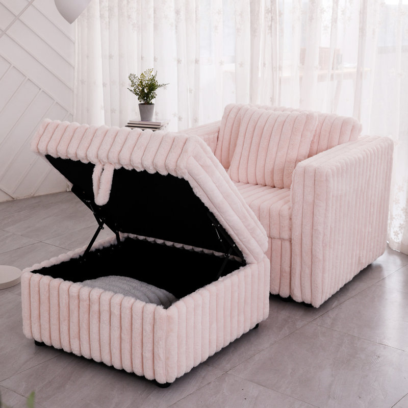 44.9" Soft Modular In Pink - Comfy & Fashionable. Materials With Microfiber Upholstery Metal Frame. Detachable Cushions. Hydraulic Lift Storage. Modern Look For Living Room. 2 Stylish. Bedroom