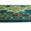 Tapis vert / bleu sarcelle / rouge en laine noué à la main de conception unique 6 pi 6 po x 9 pi 10 po Jameah