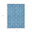 Tapis intérieur lavable extérieur 3 pi x 5 pi bleu et ivoire à médaillon floral