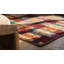 Colorful Antique Geometric American Folk Art Plaid Pattern Hooked Rug