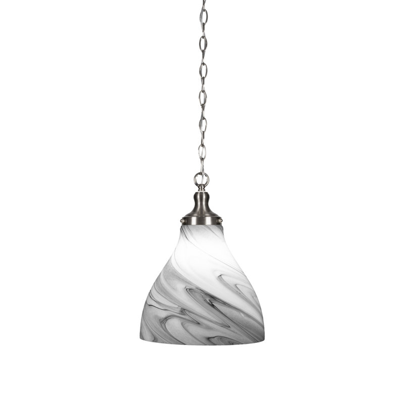 Juno Chain Hung Pendant, Nickel, 92" H x 11.75" W x 11.75" D