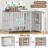 Large Foldable Dog Crate Furniture, Assembly-Free Dog Crate With Adjustable Bowls And Name Tag For Small, Medium, Large Dog-50994702-61016003