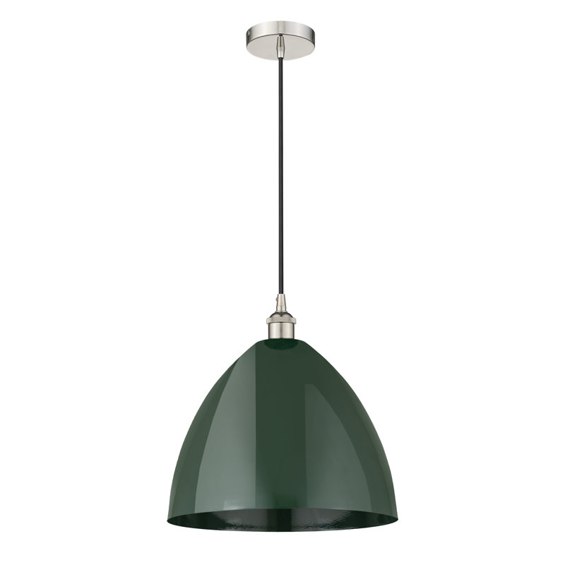 Schiavone 1 - Light Single Pendant, Green, Polished Nickel