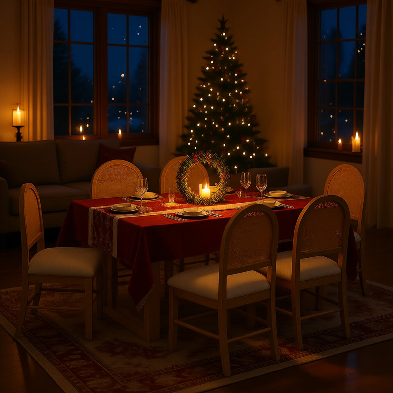 Ensemble de table de salle à manger 7 pièces pour 6 personnes, Naturel, Naturel