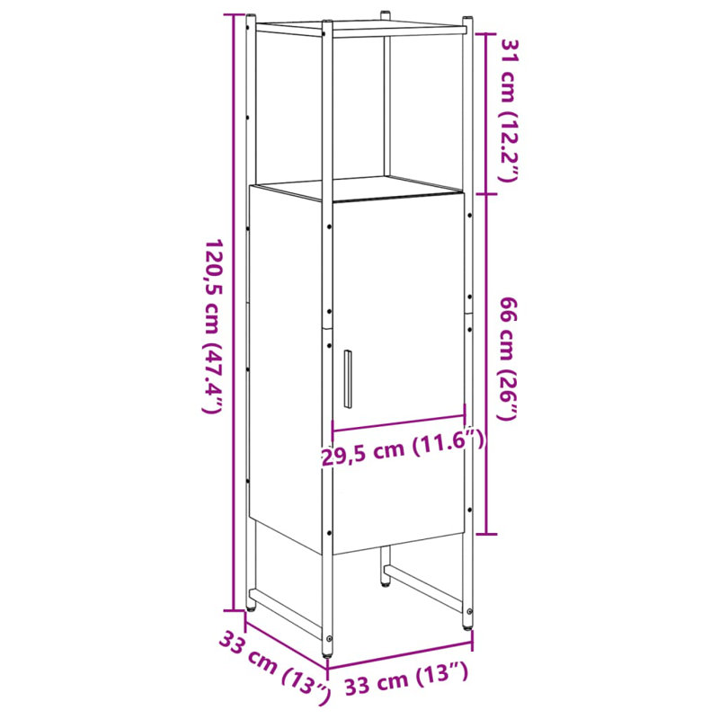 Alaki Freestanding Bathroom Cabinet, Artisan Oak