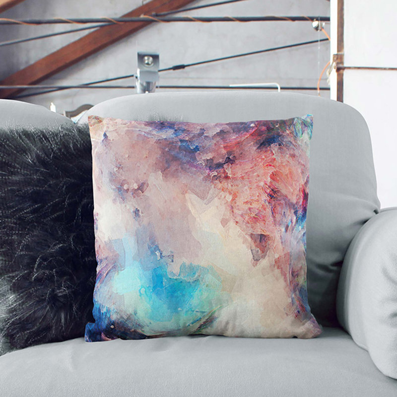 Abstract Square Throw Cushion, 55cm H x 55cm W x 20cm D