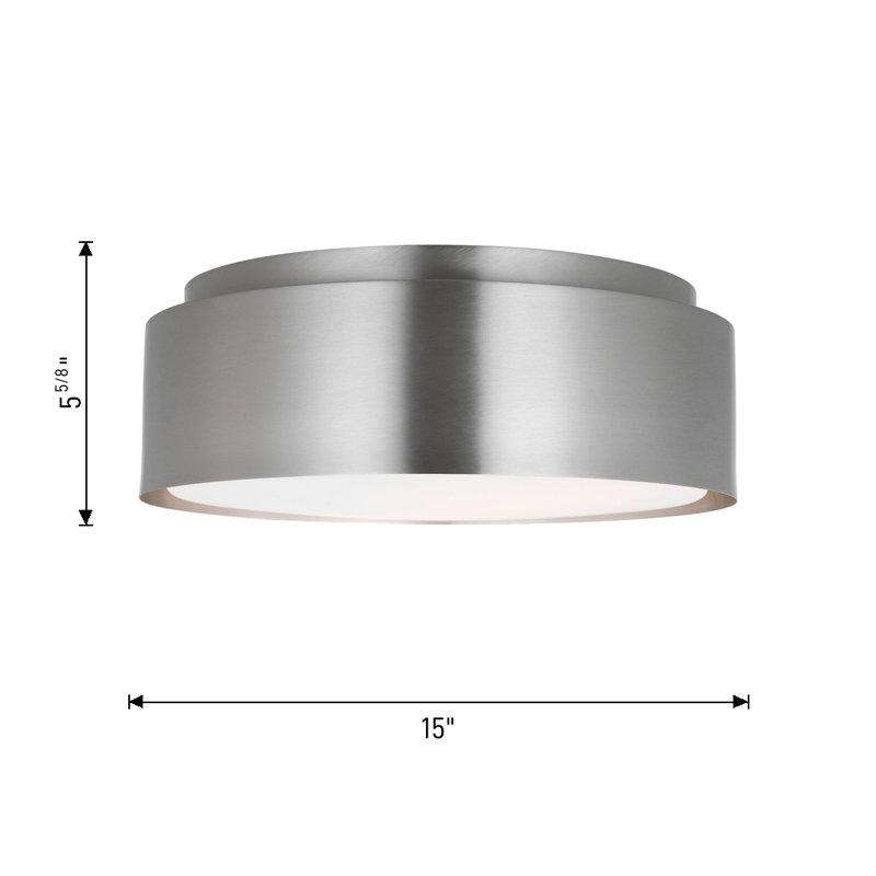 Dartmore Medium Flush Mount, Midnight Black, 5.625" H x 15" W x 15" D, Midnight Black