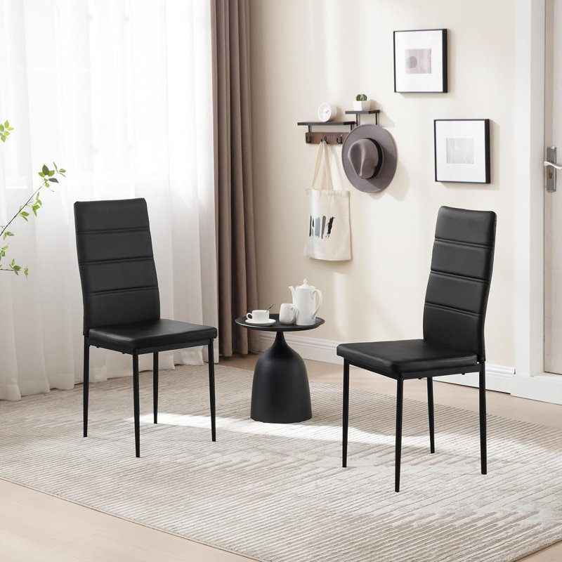 Obey 47cm H Upholstered Full Back Parsons Chair, Black