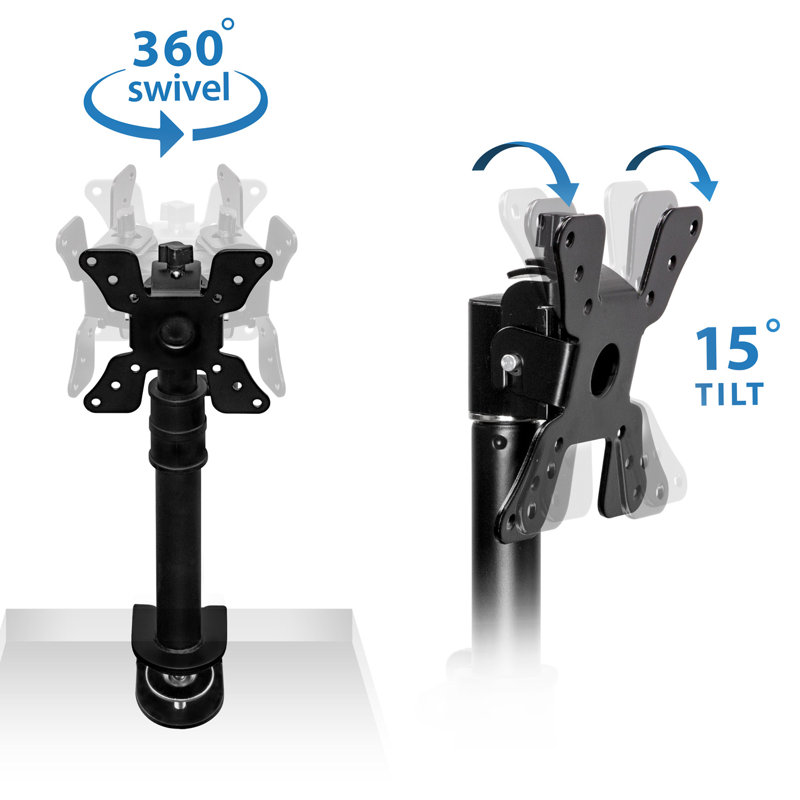 Mount-It Height Adjustable Single Vertical VESA Monitor Mount | Fits 19 - 30 in. Computer Screens