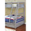 Lit superposé moderne au-dessus d'un lit double transitionnel avec deux grands tiroirs pour échelle de rangement en bois massif gris-806638596