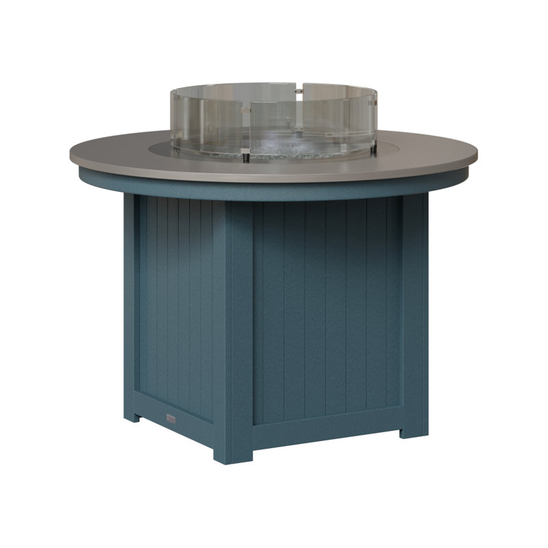 Foyer de table rond Berlin Donoma, H 37 po x l 44 po x P 44 po, Acier inoxydable martelé avec base en ardoise