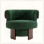 Fauteuil demi-tonneau rotatif moderne courbé et sculptural-130770218-130770219