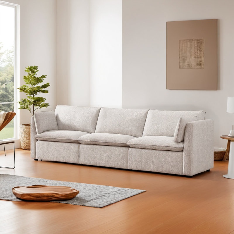 Canapé Greylan, Gris clair, H 35 po x l 114 po x P 35 po, 3