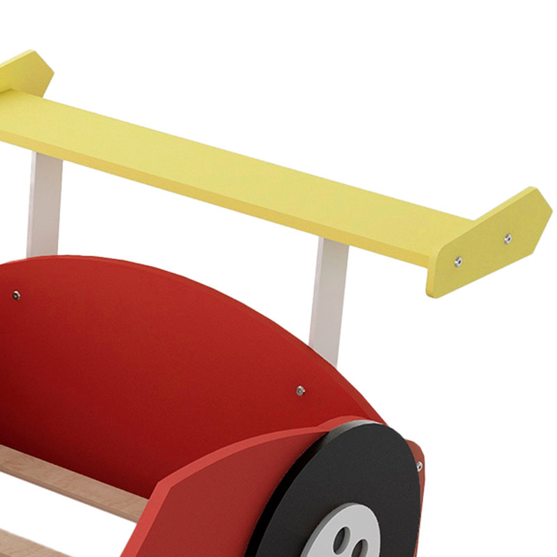Lit plateforme simple avec roulettes, Lit simple, Rouge