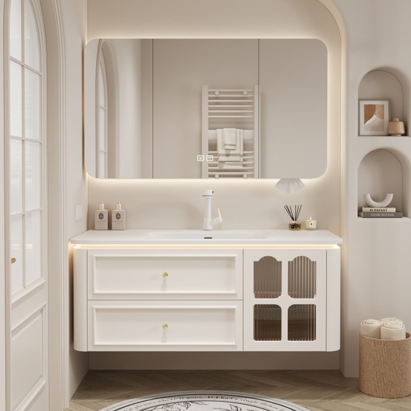 Armoire de salle de bain haut de gamme de style français, 47.2" W