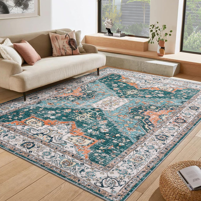 Fastulf Area Rug with Non-Slip Backing Bungalow Rose Rug