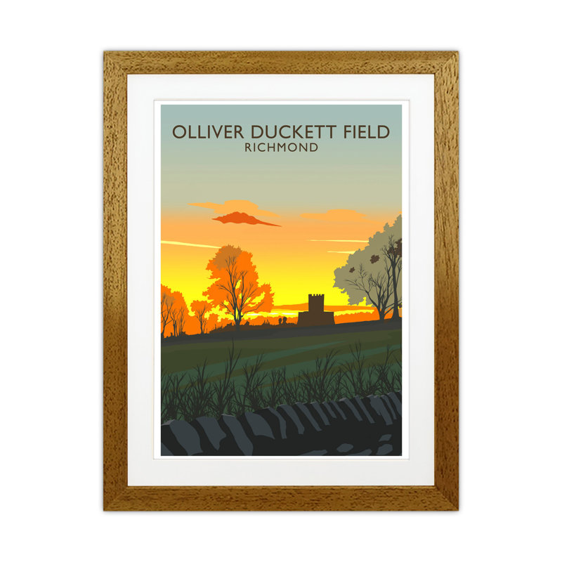 Olliver Duckett Field Portrait by Richard O'Neill - Print, 43.5cm H x 33.5cm W x 3cm D, Brown Framed