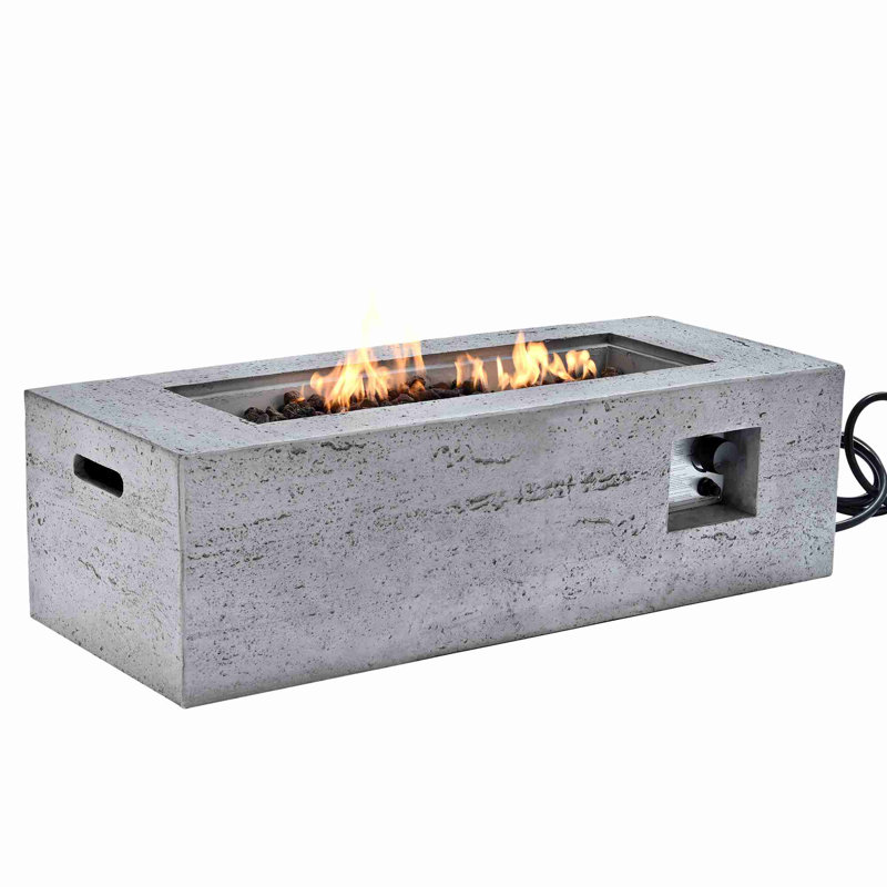 Foyer d'extérieur extérieur au propane rectangulaire, Gris