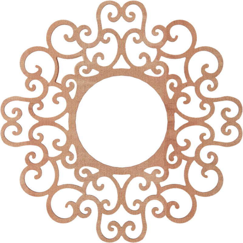 Médaillon de plafond en bois ajouré Reims, Cerisier, H 18 po x l 18 po x P 0,38 po