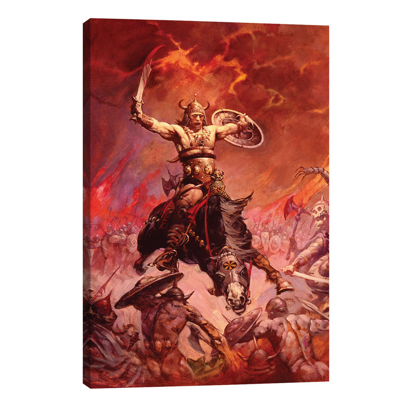 The Berserker by Frank Frazetta - Print on Canvas, No Frame, 66.04 cm H x 45.72 cm W x 1.91 cm D