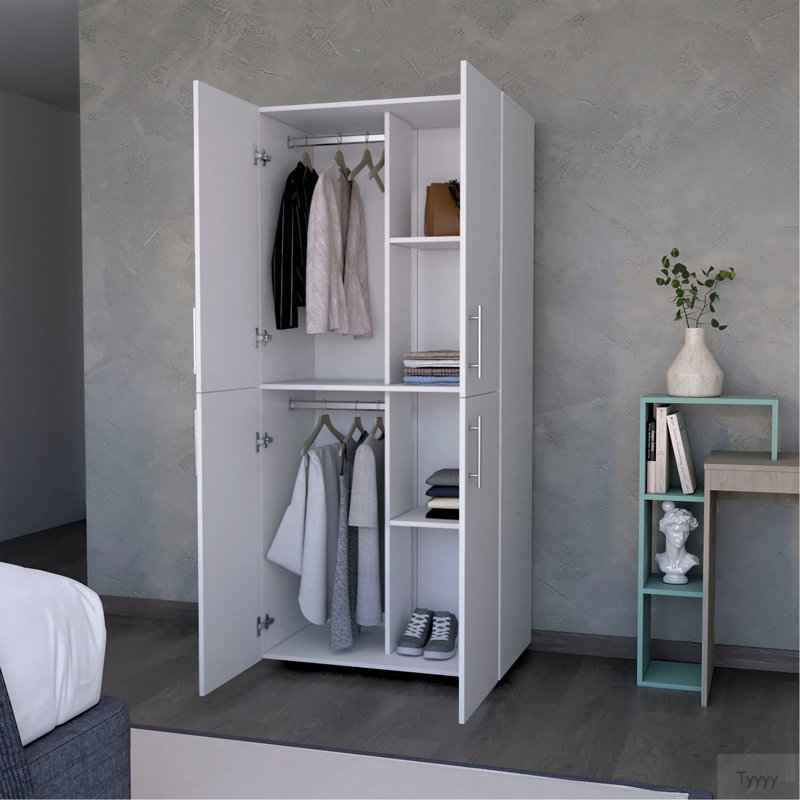 Armoire blanche à 4 portes, Blanc