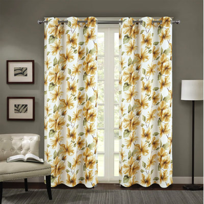 April Flowers Room Darkening Window Curtain